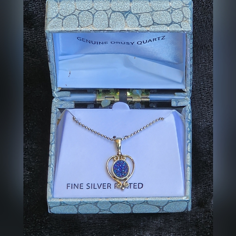 Sajen Silver Druzy Quartz Necklace